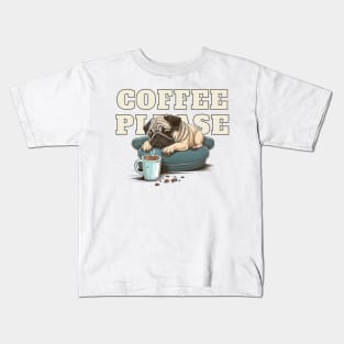 Coffee Pug Kids T-Shirt